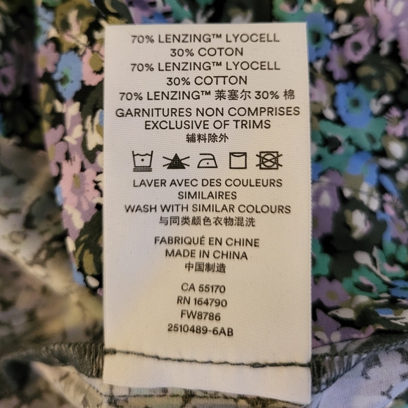 Frank & Oak The Summer Loose Fit Dress Size X-small  Blue And Purple Floral 💜 - Picture 12 of 13
